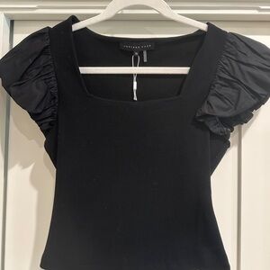 Endless Rose Black Puff Sleeve Blouse